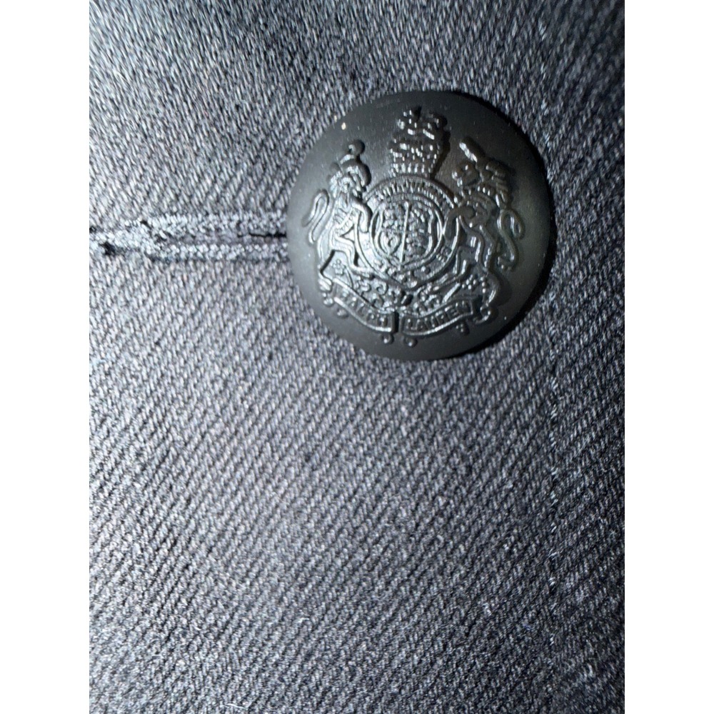 Lauren Ralph Lauren Black Cotton Double Breasted Pea Coat Corduroy Collar 12 - Picture 4 of 4